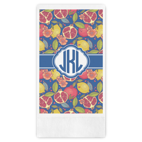 Custom Pomegranates & Lemons Guest Napkins - Full Color - Embossed Edge (Personalized)