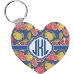 Pomegranates & Lemons Heart Plastic Keychain w/ Monogram