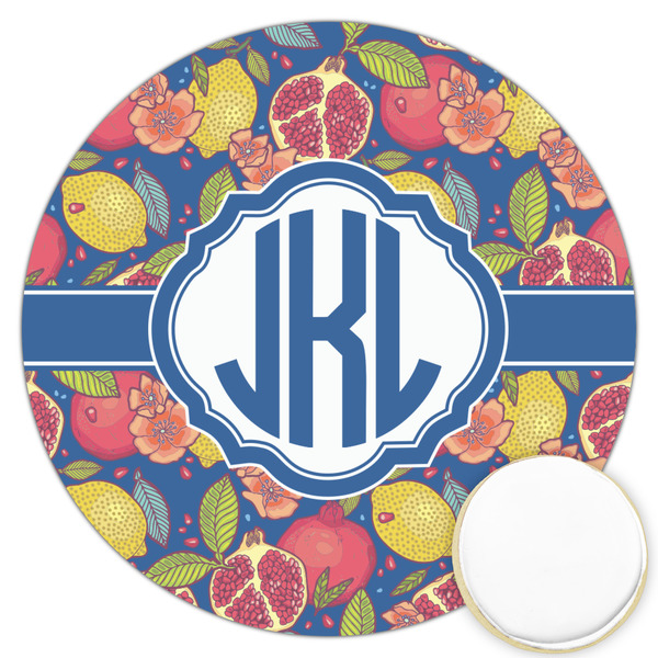 Custom Pomegranates & Lemons Printed Cookie Topper - 3.25" (Personalized)