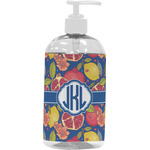 Pomegranates & Lemons Plastic Soap / Lotion Dispenser (16 oz - Large - White) (Personalized)