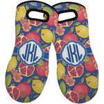 Pomegranates & Lemons Neoprene Oven Mitts - Set of 2 w/ Monogram