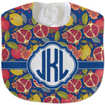 Pomegranates & Lemons Velour Baby Bib w/ Monogram