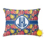 Pomegranates & Lemons Outdoor Throw Pillow (Rectangular) (Personalized)