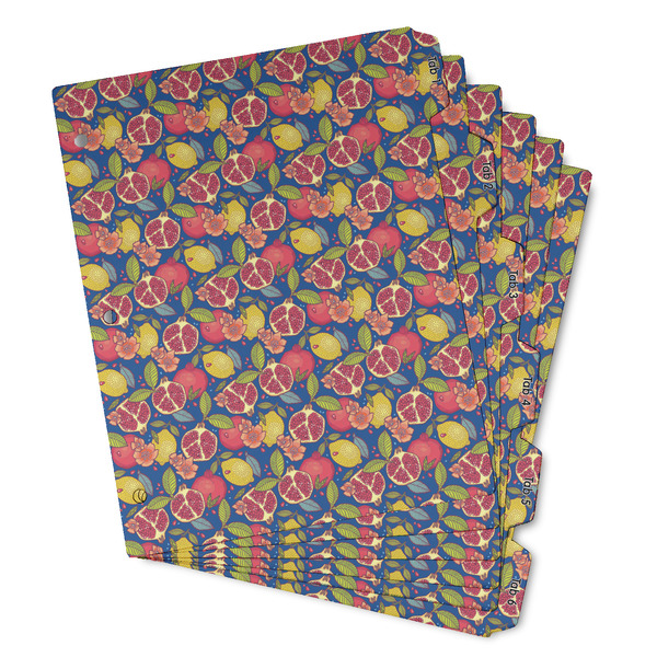 Custom Pomegranates & Lemons Binder Tab Divider - Set of 6 (Personalized)