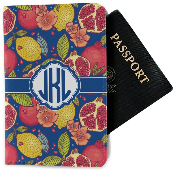 Custom Pomegranates & Lemons Passport Holder - Fabric (Personalized)