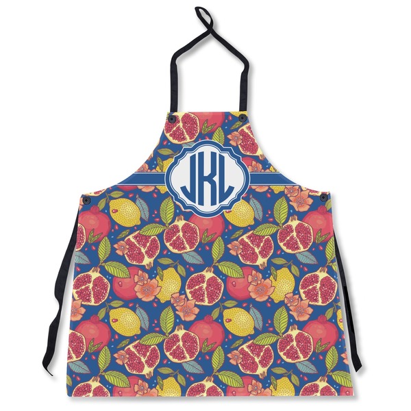 Custom Pomegranates & Lemons Apron Without Pockets w/ Monogram