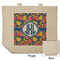 Pomegranates & Lemons Reusable Cotton Grocery Bag - Front & Back View