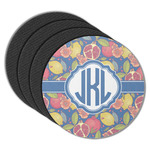 Pomegranates & Lemons Round Rubber Backed Coasters - Set of 4 (Personalized)