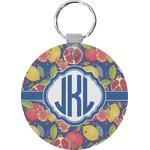 Pomegranates & Lemons Round Plastic Keychain (Personalized)