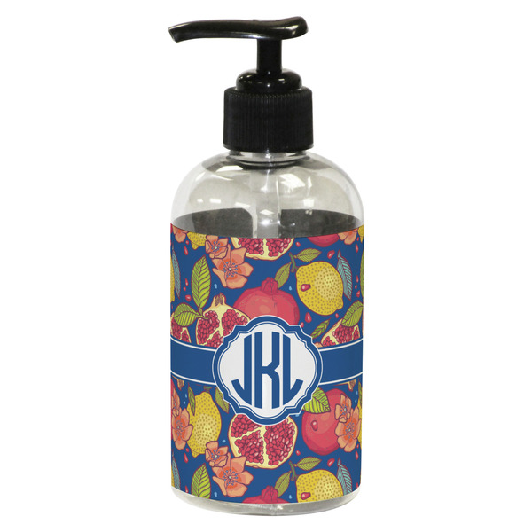 Custom Pomegranates & Lemons Plastic Soap / Lotion Dispenser (8 oz - Small - Black) (Personalized)