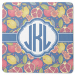 Pomegranates & Lemons Square Rubber Backed Coaster (Personalized)