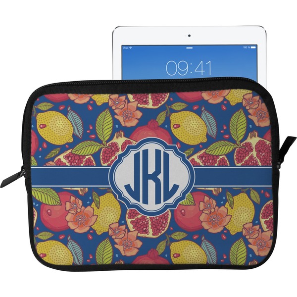 Custom Pomegranates & Lemons Tablet Case / Sleeve - Large (Personalized)