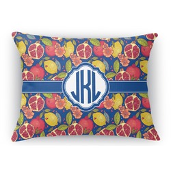 Pomegranates & Lemons Rectangular Throw Pillow Case - 12"x18" (Personalized)