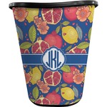 Pomegranates & Lemons Waste Basket - Single Sided (Black) (Personalized)