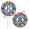 Pomegranates & Lemons White Plastic 5.5" Stir Stick - Double Sided - Round - Front & Back