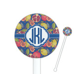 Pomegranates & Lemons 5.5" Round Plastic Stir Sticks - White - Single Sided (Personalized)