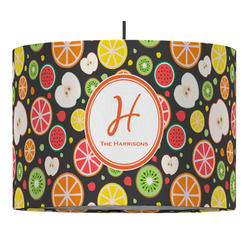 Apples & Oranges 16" Drum Pendant Lamp - Fabric (Personalized)