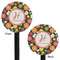 Apples & Oranges Black Plastic 5.5" Stir Stick - Double Sided - Round - Front & Back