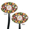 Apples & Oranges Black Plastic 7" Stir Stick - Double Sided - Oval - Front & Back