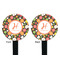 Apples & Oranges Black Plastic 7" Stir Stick - Double Sided - Round - Front & Back