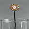 Apples & Oranges Black Plastic 7" Stir Stick - Oval - Main