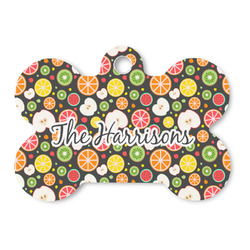 Apples & Oranges Bone Shaped Dog ID Tag - Large (Personalized)