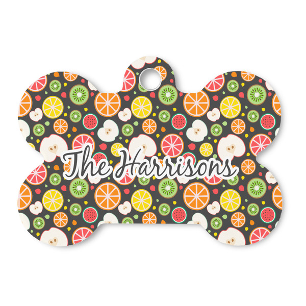 Custom Apples & Oranges Bone Shaped Dog ID Tag (Personalized)