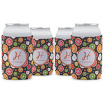 Apples & Oranges Can Cooler (12 oz) - Set of 4 w/ Name and Initial