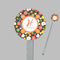 Apples & Oranges Clear Plastic 7" Stir Stick - Round - Closeup