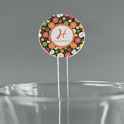 Apples & Oranges 7" Round Plastic Stir Sticks - Clear (Personalized)