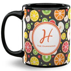Apples & Oranges 11 Oz Coffee Mug - Black (Personalized)