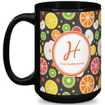 Apples & Oranges 15 Oz Coffee Mug - Black (Personalized)