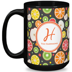 Apples & Oranges 15 Oz Coffee Mug - Black (Personalized)