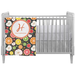Apples & Oranges Crib Comforter / Quilt (Personalized)