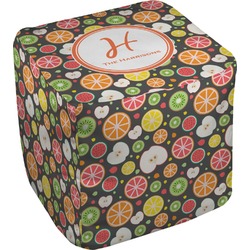 Apples & Oranges Cube Pouf Ottoman - 18" (Personalized)