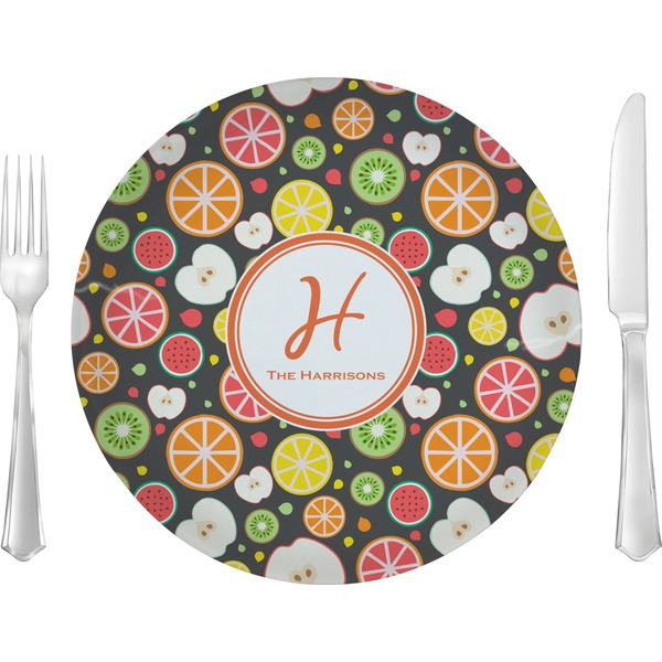 Custom Apples & Oranges 10" Glass Lunch / Dinner Plates - Single or Set (Personalized)