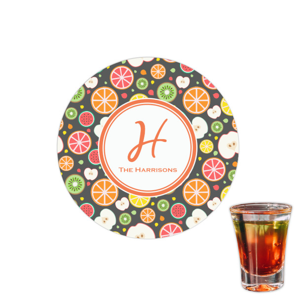 Custom Apples & Oranges Printed Drink Topper - 1.5" (Personalized)