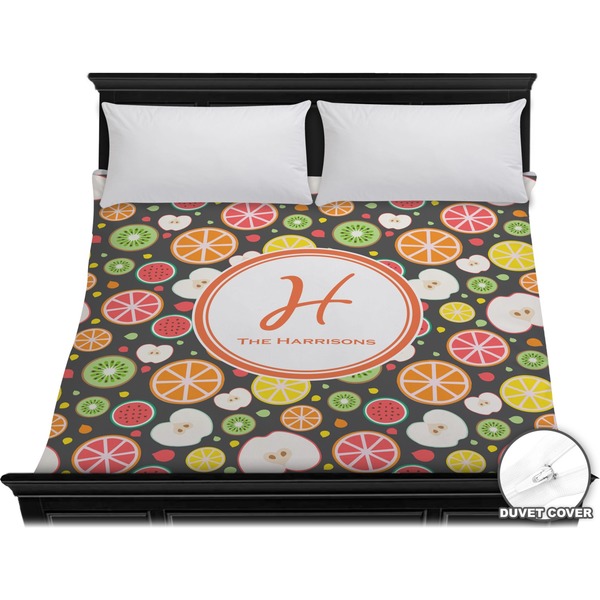 Custom Apples & Oranges Duvet Cover - King (Personalized)