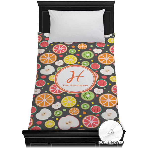 Custom Apples & Oranges Duvet Cover - Twin XL (Personalized)