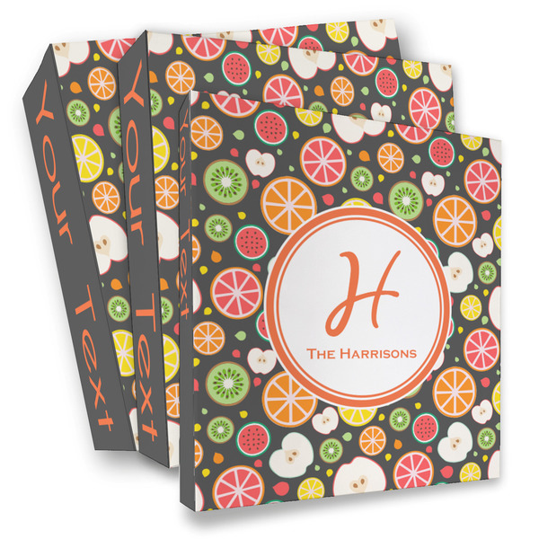 Custom Apples & Oranges 3 Ring Binder - Full Wrap (Personalized)