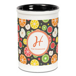 Apples & Oranges Ceramic Pencil Holders - Black