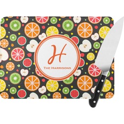 Apples & Oranges Rectangular Glass Cutting Board - Large - 15.25"x11.25" w/ Name and Initial