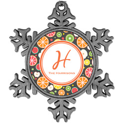 Apples & Oranges Vintage Snowflake Ornament (Personalized)