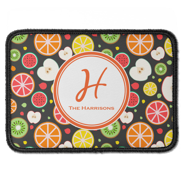 Custom Apples & Oranges Iron On Rectangle Patch w/ Name and Initial