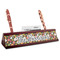 Apples & Oranges Red Mahogany Nameplates with Business Card Holder - Angle