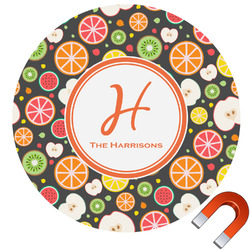 Apples & Oranges Round Car Magnet - 6" (Personalized)