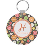 Apples & Oranges Round Plastic Keychain (Personalized)