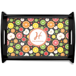 Apples & Oranges Black Wooden Tray - Small (Personalized)