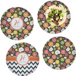 Apples & Oranges Set of 4 Glass Lunch / Dinner Plate 10" (Personalized)