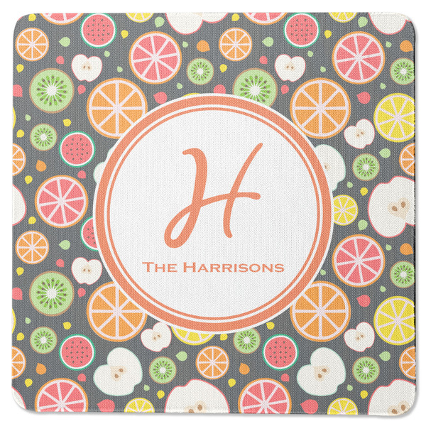 Custom Apples & Oranges Square Rubber Backed Coaster (Personalized)